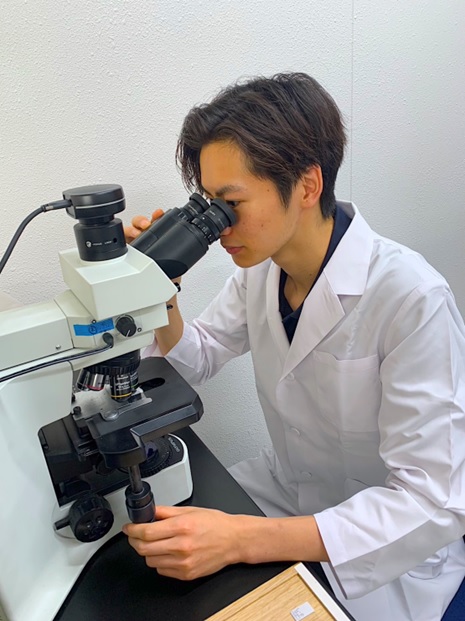 顕微鏡を用いた研究の様子